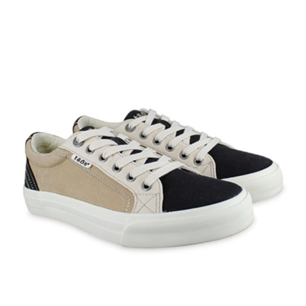 TAOS‎ Plim Soul Canvas Lace Up Sneaker Comfort Shoe Black/Tan Size 9.5 Casual